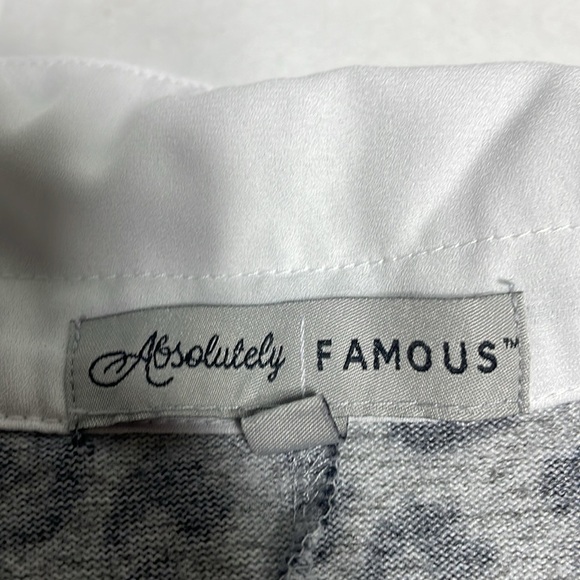 Absolutely Famous Leopard Print Gray & White Collared Blouse Women’s XL - Picture 4 of 8